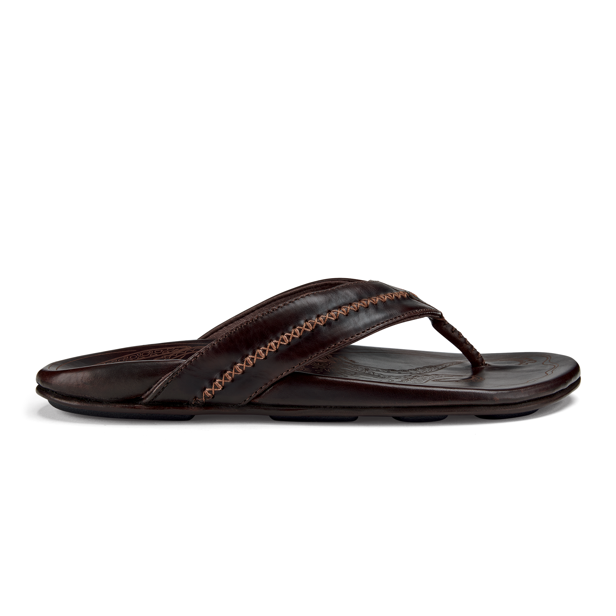 Mea Ola Men's Leather Beach Sandals - Dark Java | OluKai – OluKai 