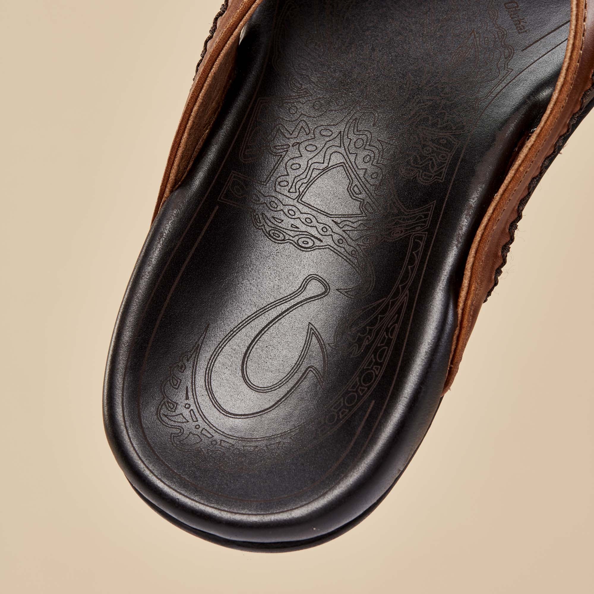 Mea Ola Men's Leather Sandals - Tan / Dark Java | OluKai – OluKai