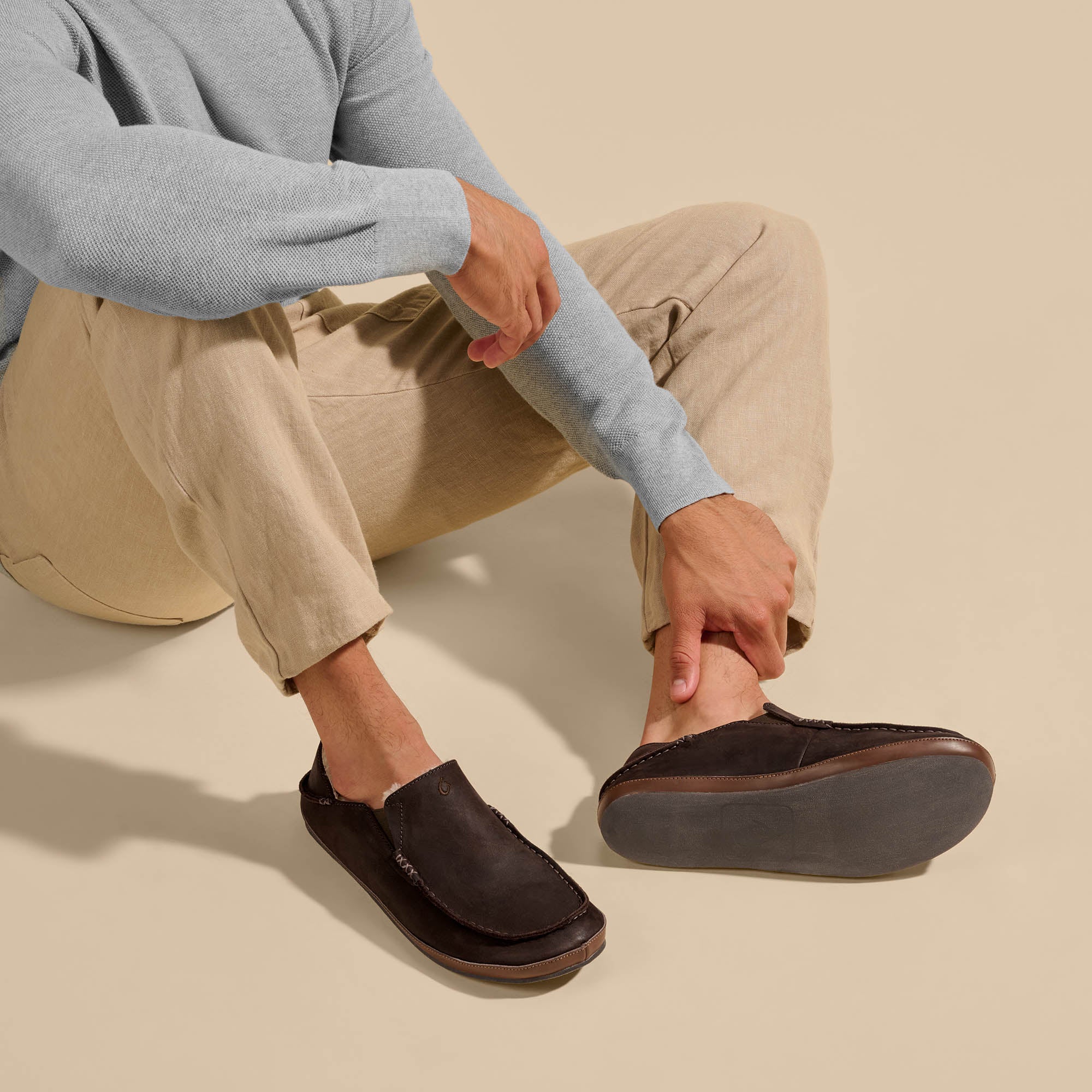 Leather slippers for men clearance