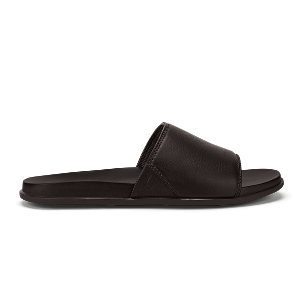 Ōlali Slide Leather Beach Sandals - Dark Java | OluKai  display picture 3