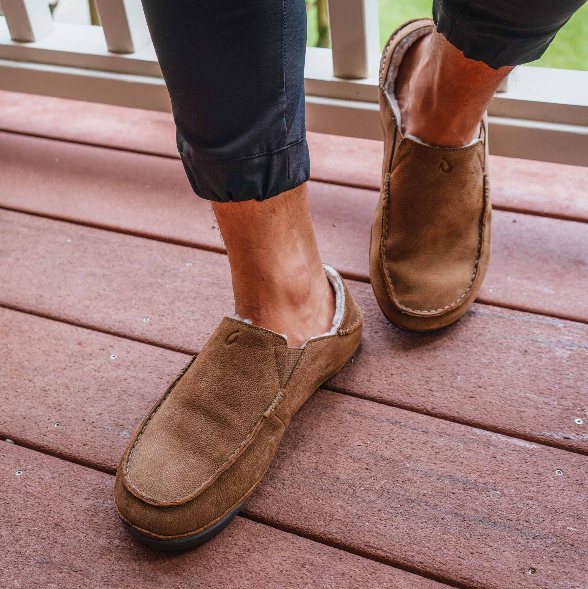 Outdoor slipper made sales of soft leather