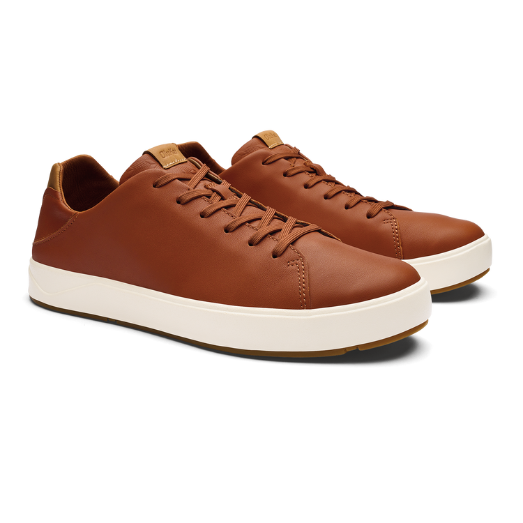 Brown leather deals athletic shoes