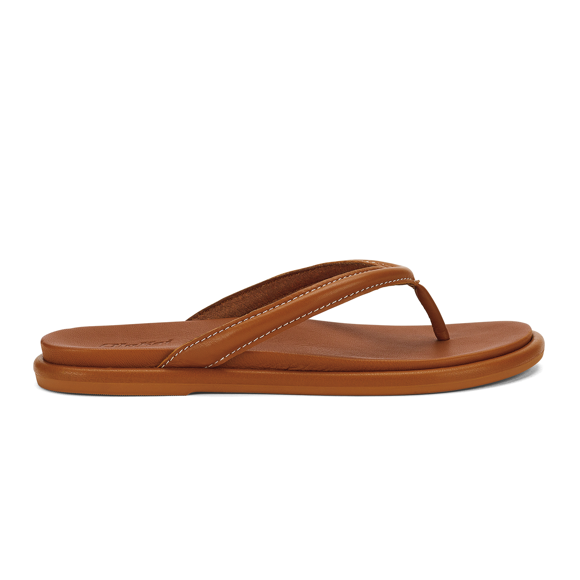  OLUKAI Paniolo Women's Beach Sandals, Distressed Full-Grain  Leather Flip-Flop Slides, Wet Grip Soles, Compression Molded Footbed,  Bronze/Dk Java, 5